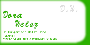 dora welsz business card